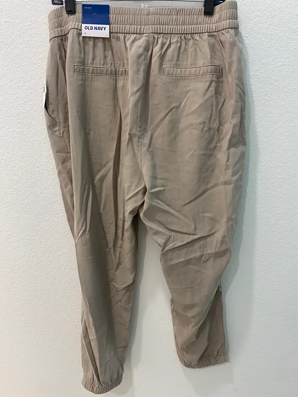 Nwt High-Waisted Twill Jogger Pants Size Large - Image 8