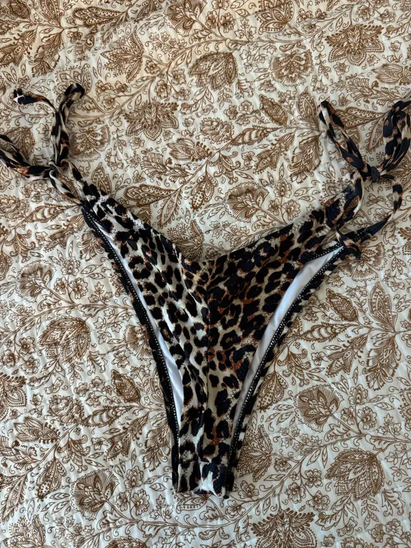 Cheetah Print Bikini Bottoms Brown - Image 2