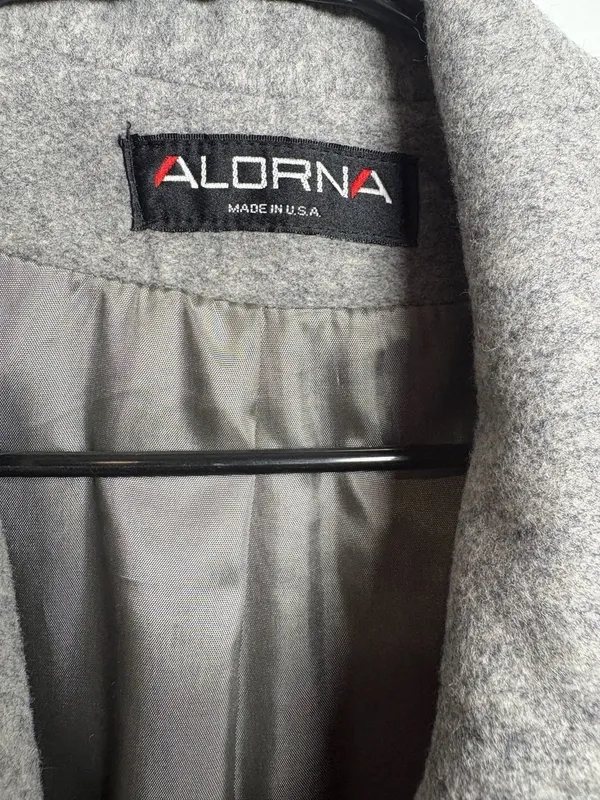 Alorna Vintage‎ Gray Wool Blend Long Overcoat Size M - Image 2