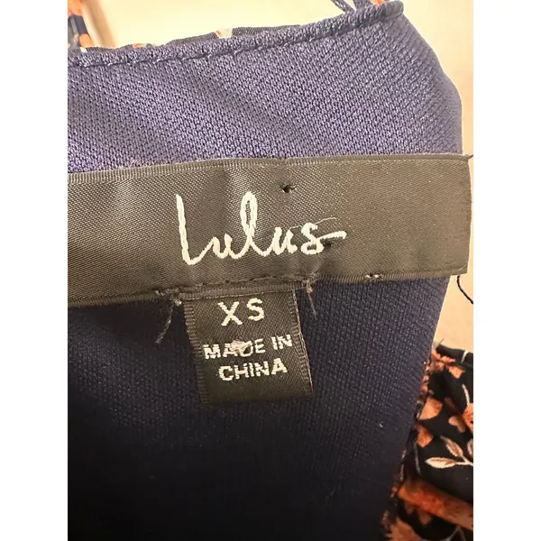 Lulus the way to love Maxi Dress Womens XS Navy Blue Floral Ruffle NJD0391 - Image 6