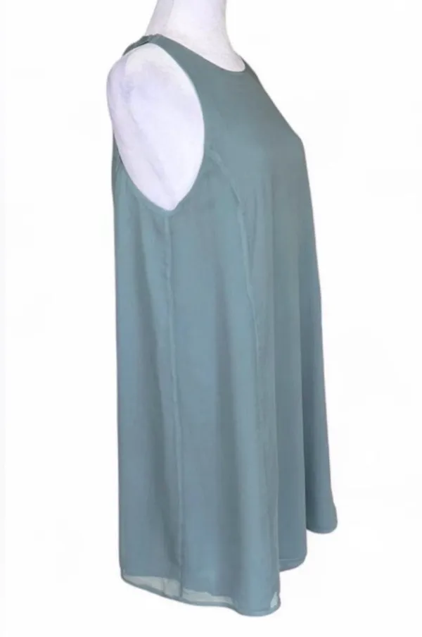 Abercrombie & Fitch Dusty Teal A-Line Sleeveless Mini Dress - Image 2