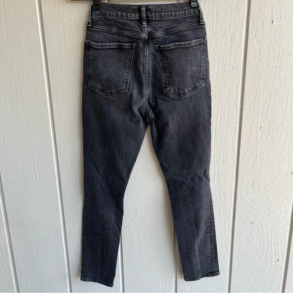 AGOLDE Nico High Rise Slim‎ Jeans in Cassette Distressed Black Wash Size 26 - Image 9