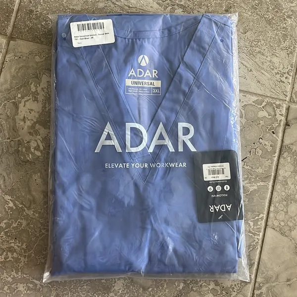 ADAR Universal Unisex Drawstring Scrub Set, Ceil Blue Size 3XL New w/Tag - Image 5