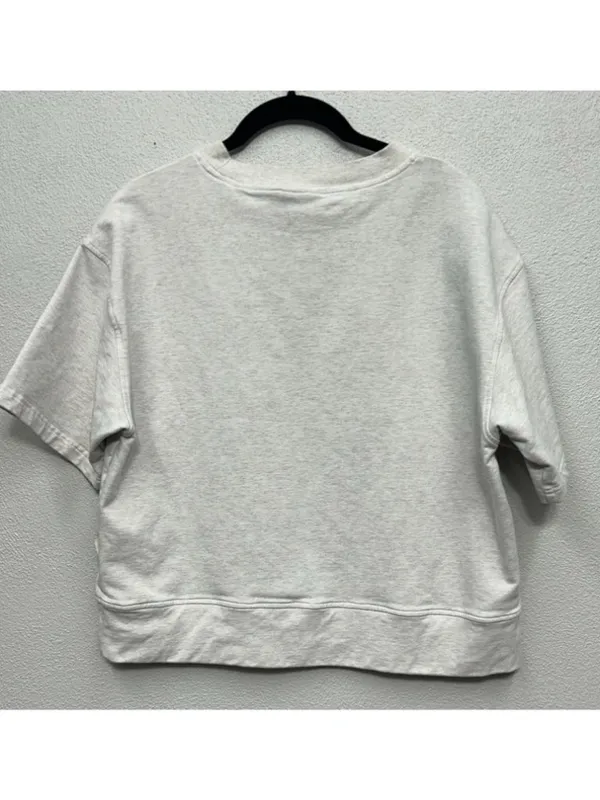 VARLEY Cropped Sweatshirt Small Oatmeal - Knoll Short Sleeve Gym Workout - Image 4