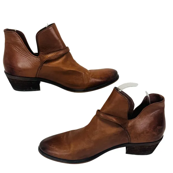 Sam Edelman Petty Leather Booties Women's 8M Brown Classic Chic Minimalist‎ - Image 2