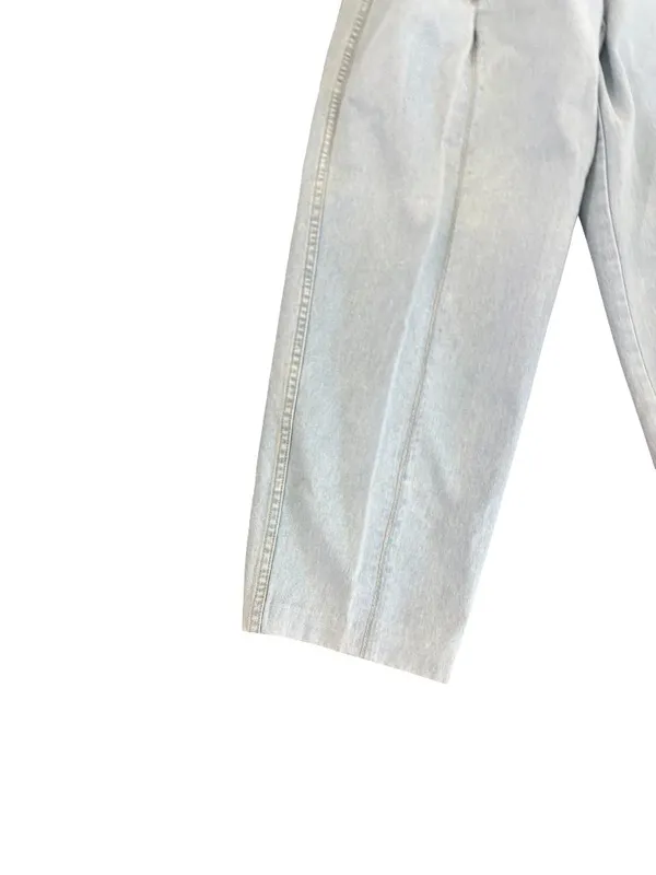 Lizwear Light Wash Pleated Belted Wide Leg Jeans Barrel Trouser Size 10 Women's - Image 4