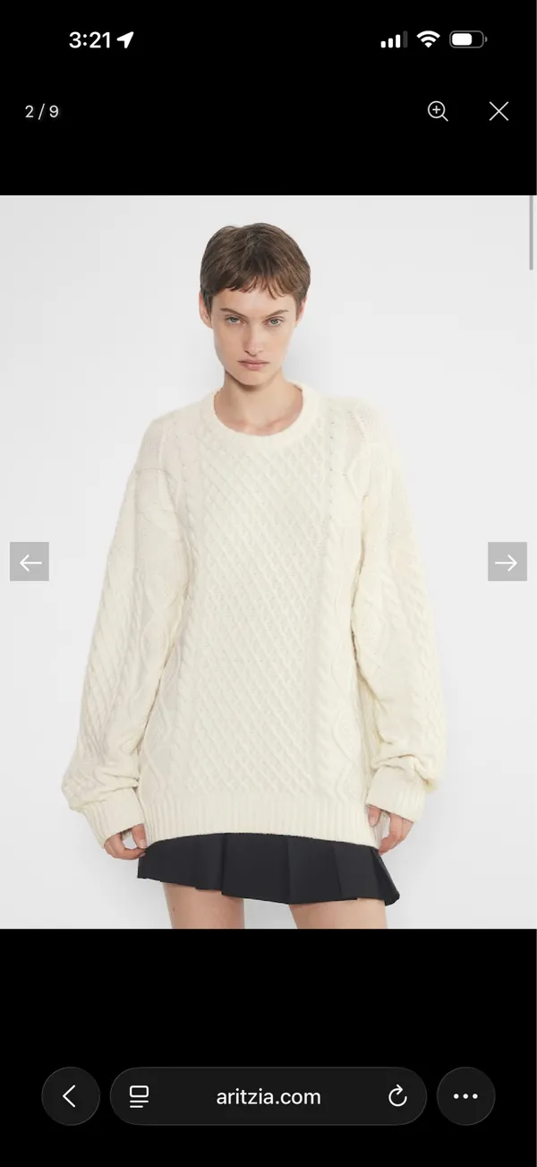 Aritzia Peggy Sunday Best Sweater Cable Knit Wool - Image 2