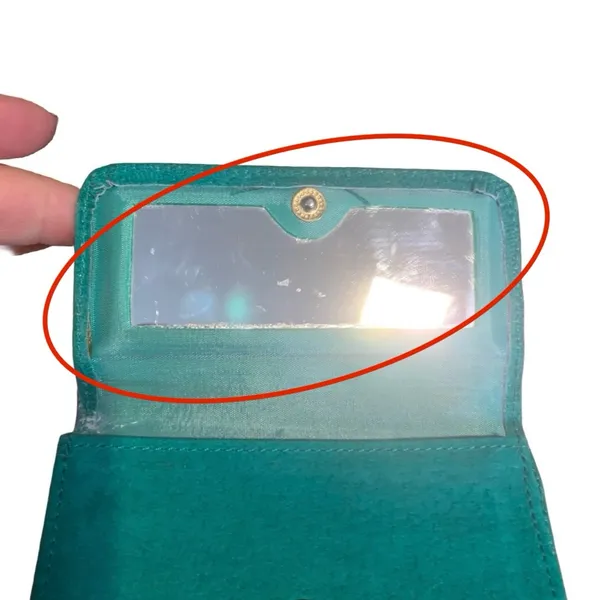 Vintage 1990'S Lillian Vernon Teal.Green Suede Change Purse Wallet - Image 7