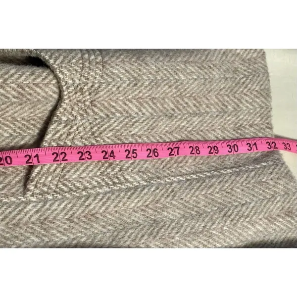 Vintage 70s Wool Herringbone Coat Jacket Chevron Tweed ILGWU Union Made USA M - Image 12