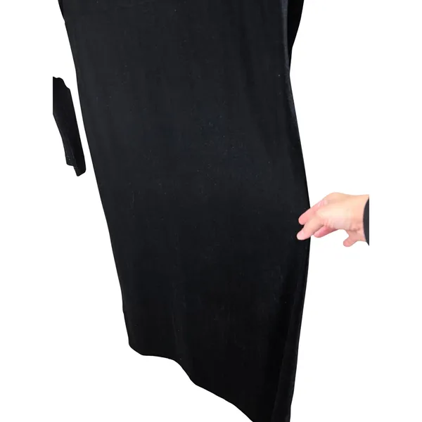 Vintage Eddie‎ Bauer 90s Black Velvet Long Sleeve Maxi Dress Tall Large - Image 3