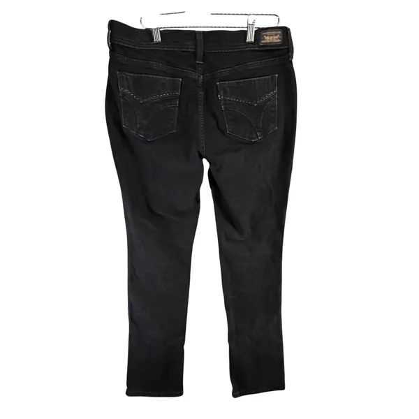 Levis 505 Straight Leg Jeans Womens 10 Long Black‎ Mid Stretch Classic Timeless - Image 3
