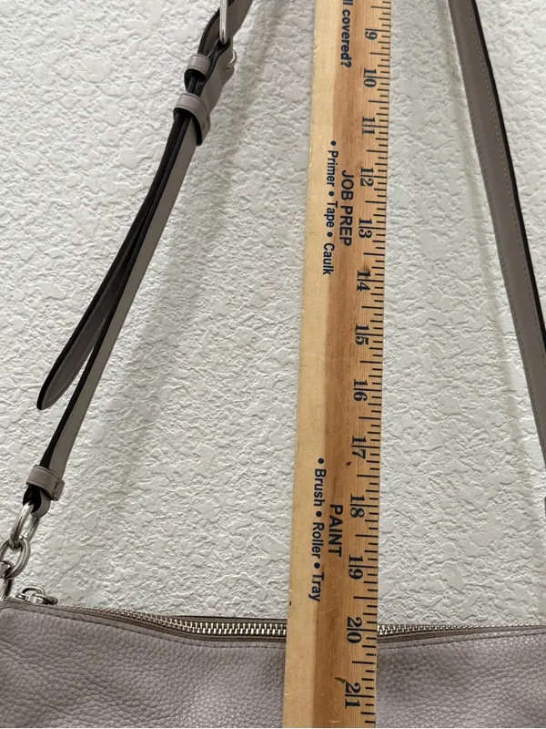 COACH F34823 Chalk Light Gray Pebbled Leather Mae File Crossbody Bag - Image 10