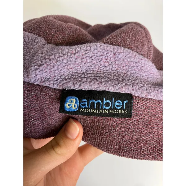 Ambler‎ Mountain Works Beanie Women One Size Purple Excellent Fleece Warm Hat - Image 3