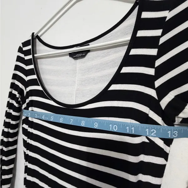 Bebe women’s Dress size XXS Black White Striped Maxi Bodycon Made USA(A478)✨ - Image 6