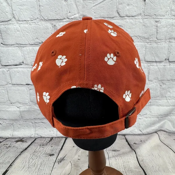 Clemson University Tiger Paw Baseball Cap Orange Adjustable Strapback Hat - Image 3