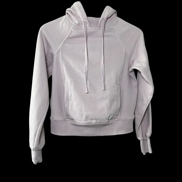 Daily Practice by‎ Anthropologie Hoodie XS Lilac Pink Cropped Sweatshirt Cozy - Image 4