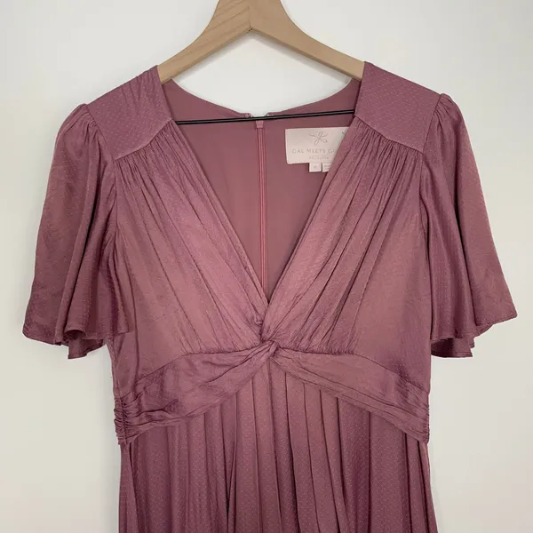 Gal Meets Glad Genevieve Empire Waist Mauve Womens Size 6 - Image 8