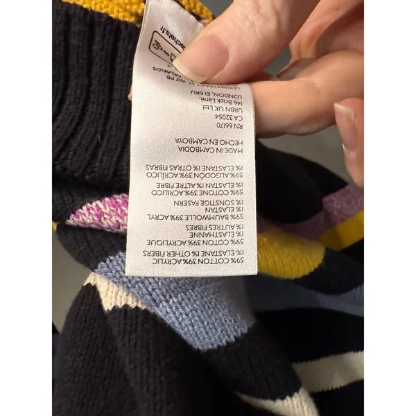 BDG‎ Urban Outfitters Striped Oversized Sweater Black Yellow L Boyfriend Fit - Image 8