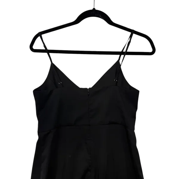 Lulus Black V Neck Spaghetti Strap Draped Midi evening Party elegant‎ Dress S - Image 7