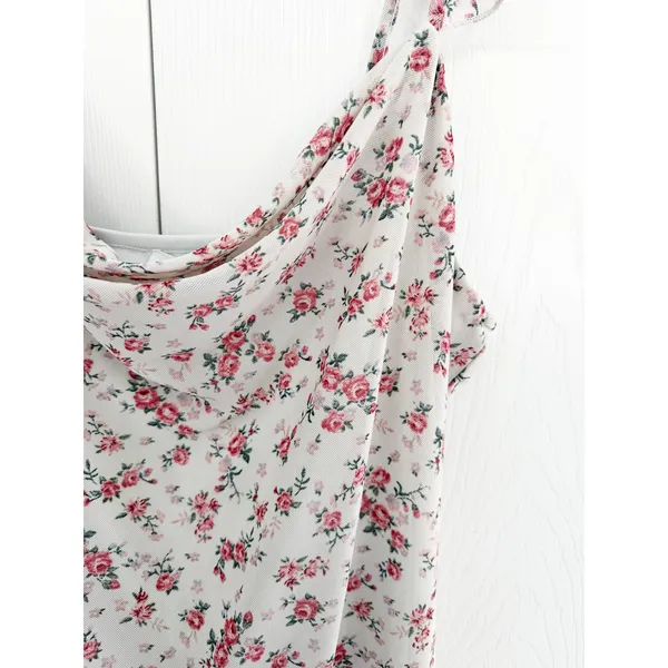 Kirious Los Angeles Floral Draped Neck Midi Dress Coquette Romantic Feminine - Image 5