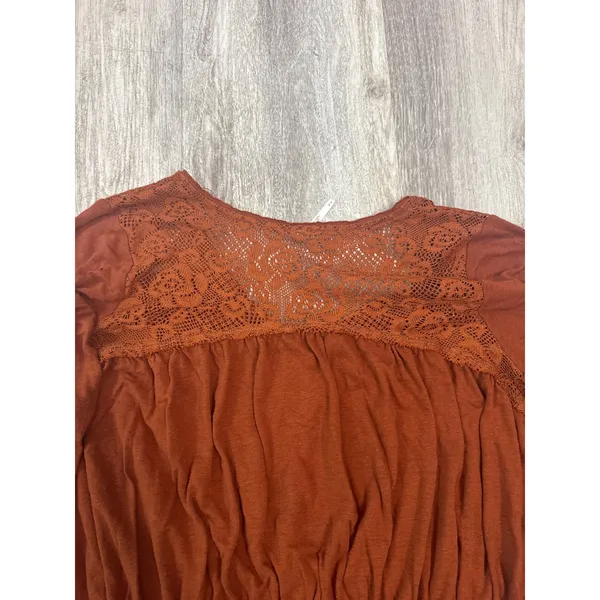 Free People Moonlight Romantic Tunic Rust Copper‎ Size Medium - Image 8