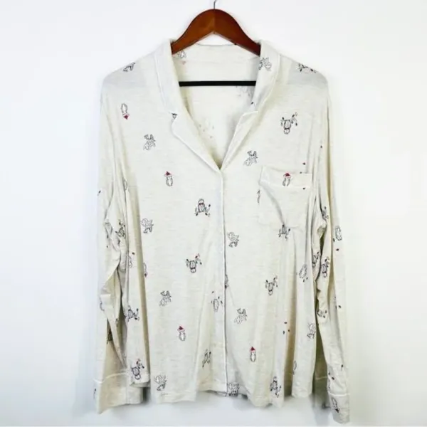 Gap Love Holiday‎ Owls Print Pajama Top Size XXL - Image 3