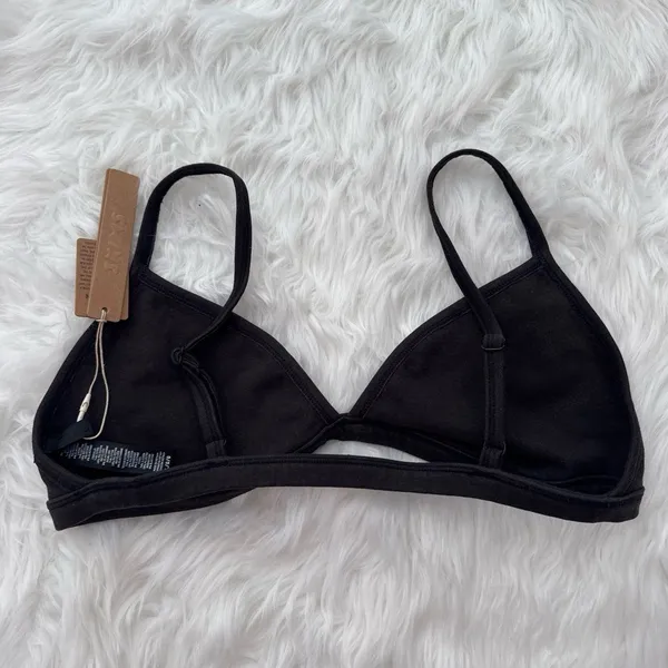 Skims Outdoor Tiny Triangle Bralette Washed Onyx Size Large - Image 4