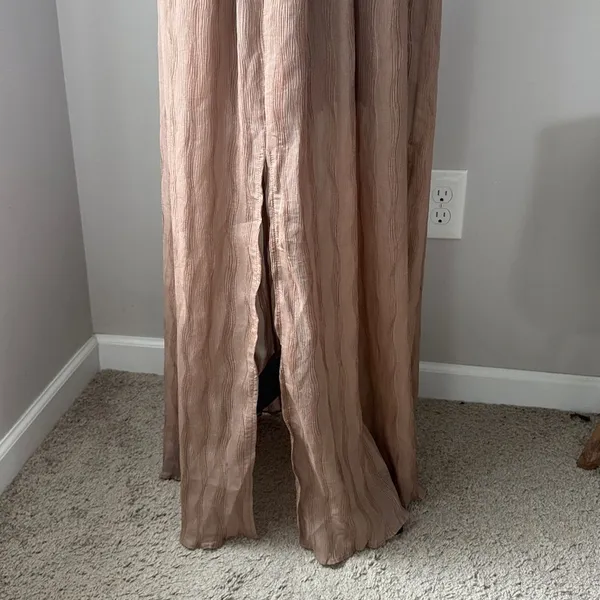 Vici Harvest Nights Plisse Empire Maxi Dress Bronze - Image 6