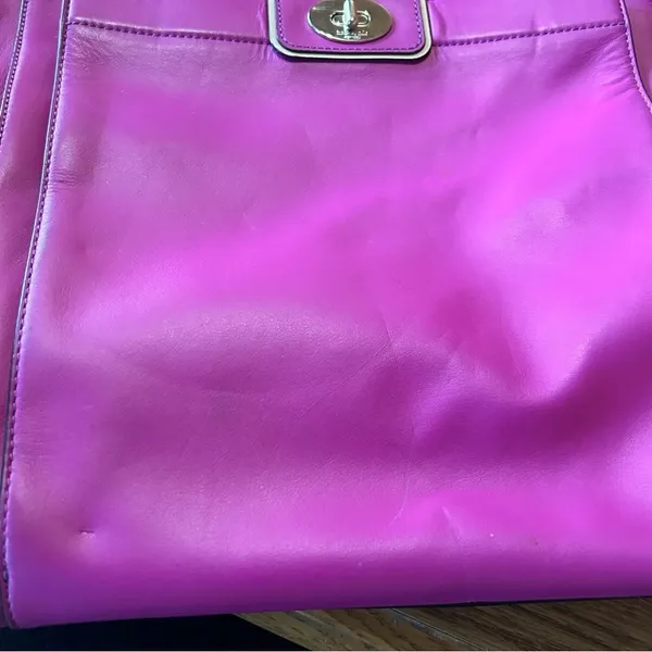 Kate Spade Hampton Road Leather Berry Pink Structured Tote 16"x14”x5” Large - Image 3