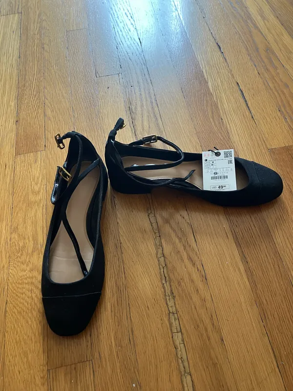 Zara Tied Fabric Ballet Flats - Image 5
