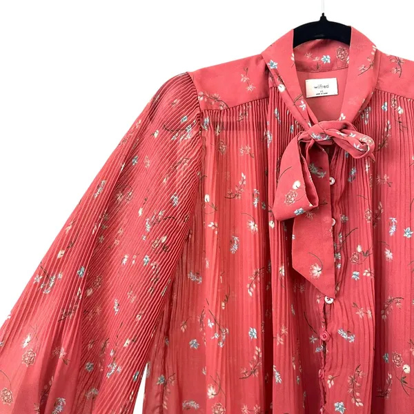 ARITZIA Wilfred Barbara Floral Pleated Blouse XS‎ - Image 3
