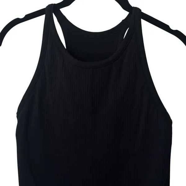 Zella Black Ribbed Racerback Tank Athletic Gym‎ Stretch Comfort Minimalist M - Image 3