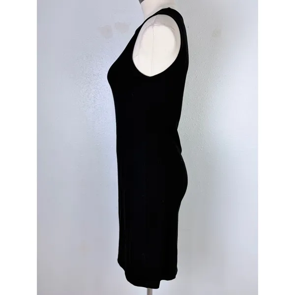 Club Monaco Sheath Dress Black Sleeveless Ruched Side Viscose Blend Size M - Image 7