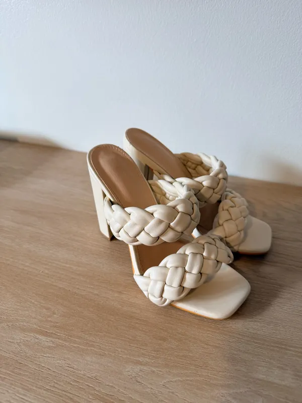 Target Elegant Cream braided women’s sandals - Image 2