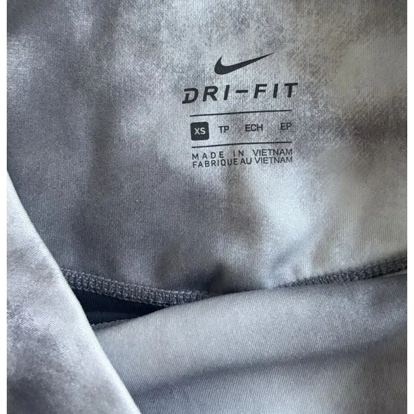 Nike Dri‎ Fit Athletic Bike Short Size XS With A Gray And White Tie Dye Pattern. - Image 3