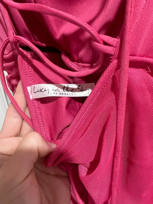 Lucy in the Sky Dress Pink Mini Bodycon S - Image 3