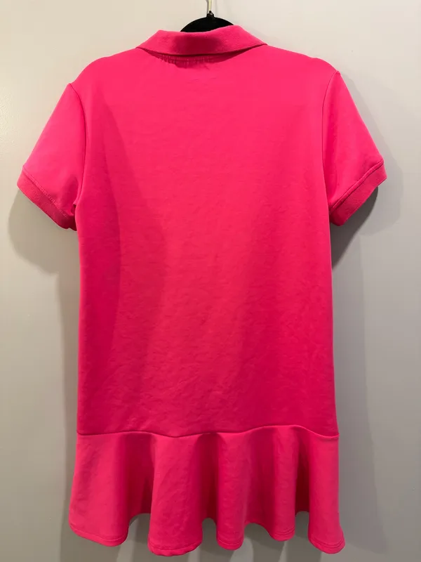 SSYS The Label Margaret Drop Waist Flounce Hem Collared Dress Hot Pink - Image 5
