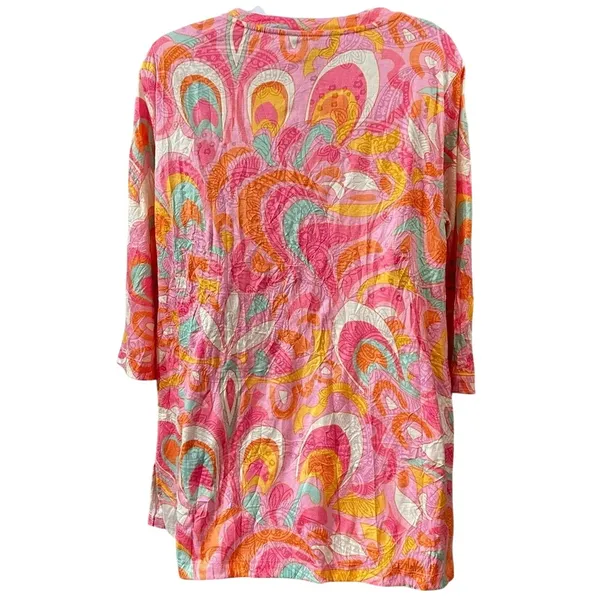 Ali Miles Blouse V-Neck Tunic Abstract Geometric Print Size Medium Top - Image 14