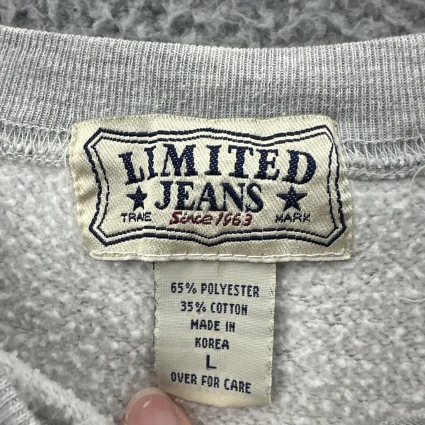 The Limited Vintage 90s Jeans Worldwide Crew Neck Sweatshirt Gray‎ Women's Large - Image 5