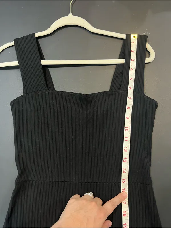 Reformation Black Ribbed Cassi Knit Dress size Large - Image 10