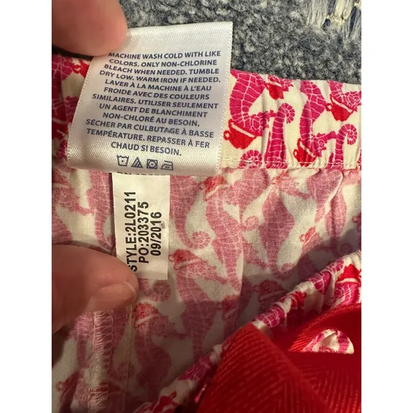 Vineyard Vines Pajama Pants Womens Medium Pink Red Seahorse Santa Print Lounge - Image 7