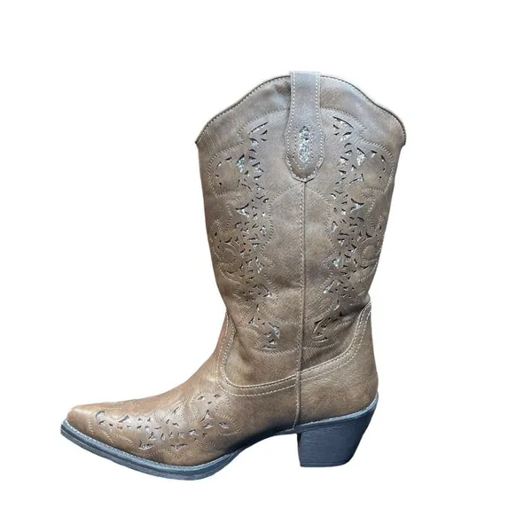 Roper‎ Western Boots Womens Alisa Glitter Brown Size 9 New - Image 5