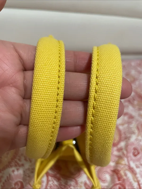 Marc Jacobs Yellow Canvas Mini Tote with Black Strap - Image 9