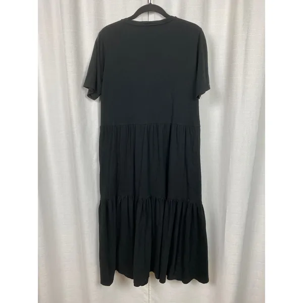 J.Crew Black Cotton Tiered Midi Dress Sz.L - Image 8