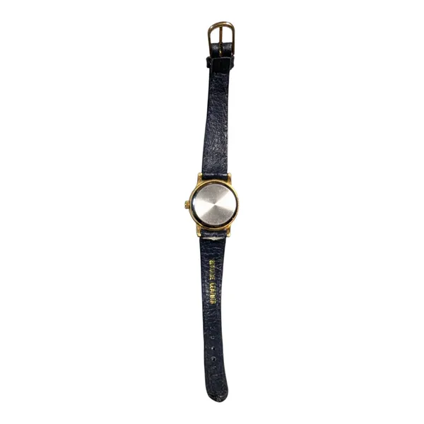 Vtg 1990s Purple Textured Leather Band Cat Mouse Gold Face Novelty Watch - Image 3
