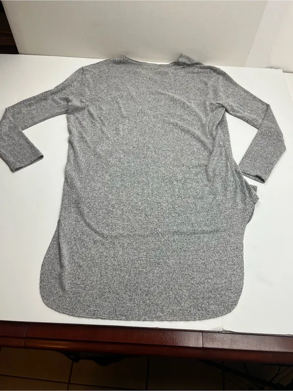 Joah Brown Heather Gray Longline Layered Tunic Long Sleeve Womens One Size FLAW - Image 13