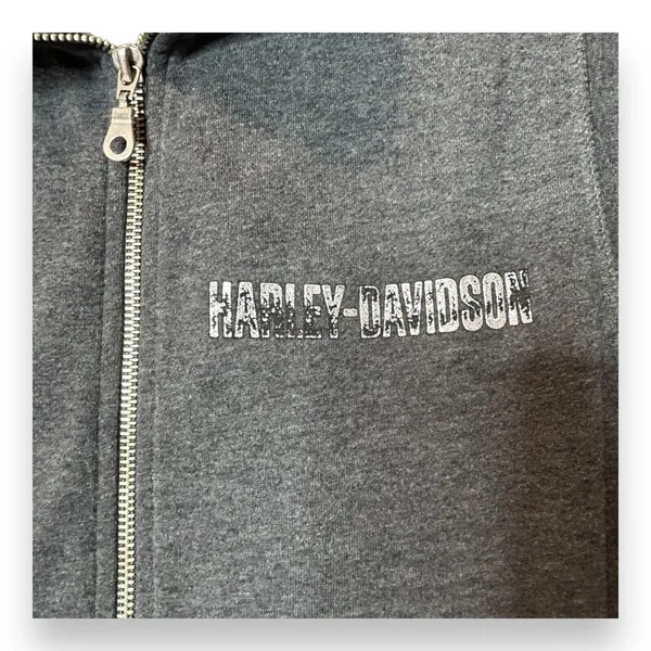 HD Harley Davidson Women's Sleeveless‎ Gray Fleece Vest Sz L - Image 3