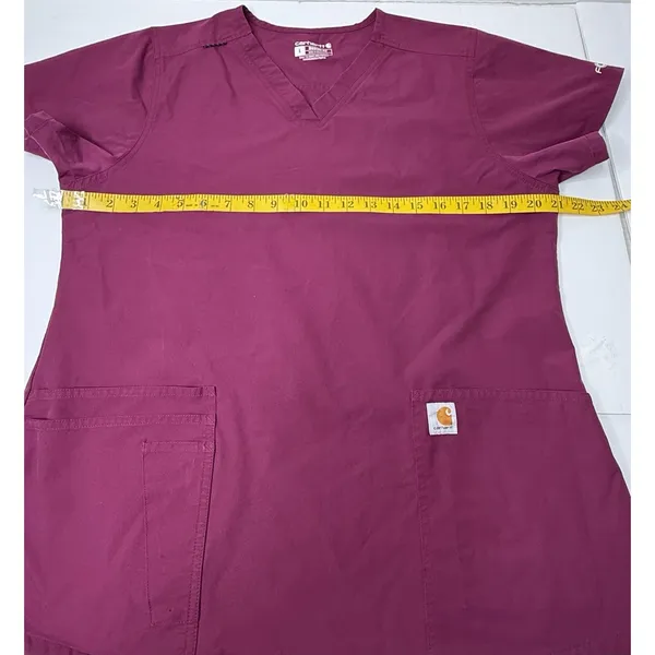 Carhartt Women's Scrub Top Force Essentials V-Neck 5 Pocket L Maroon Work Nurse‎ - Image 4