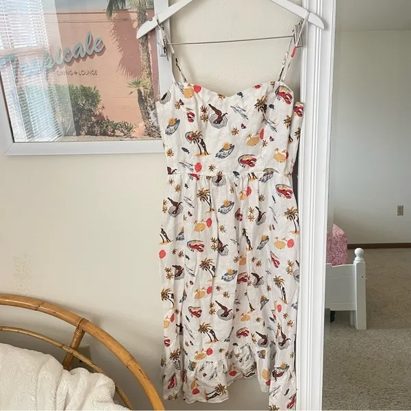 Reformation Eileen Tropez Linen Midi Icon Dress in US 6 Resort Vacation Tropical - Image 2