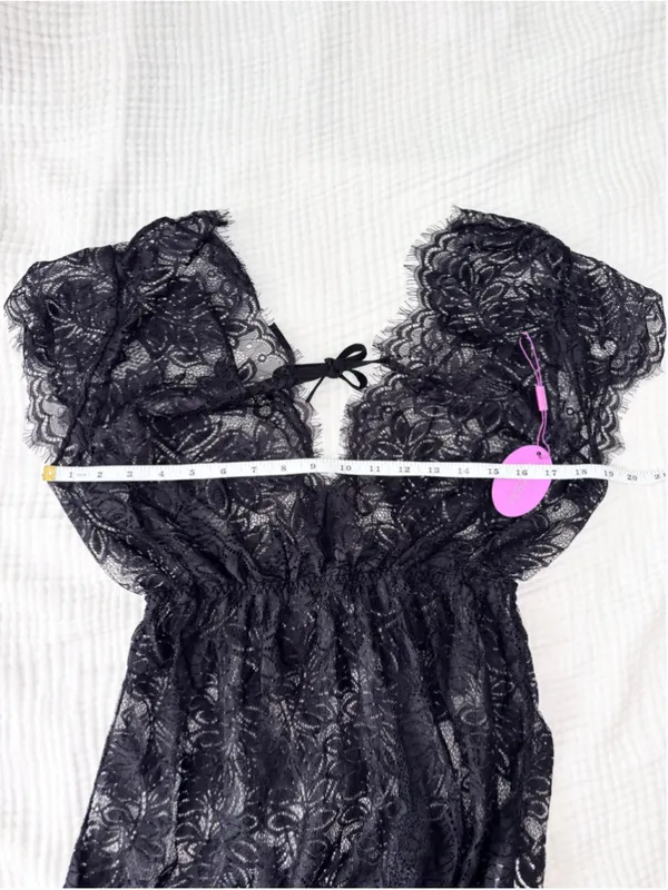 Women's Avidlove Black Lace Chemise Sleepwear Size M New - Image 4